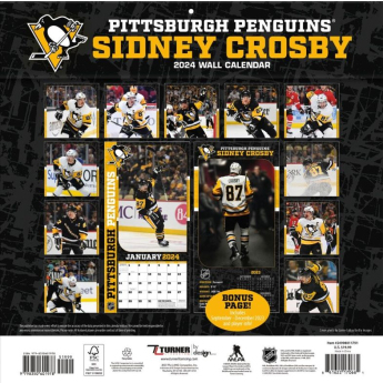 Pittsburgh Penguins calendar Sidney Crosby #87 2024 Wall Calendar