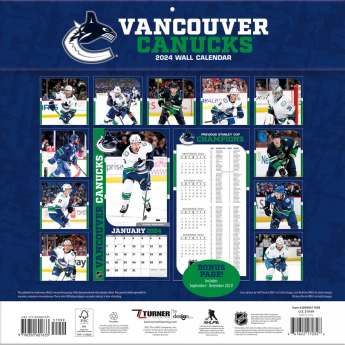 Vancouver Canucks calendar 2024 Wall Calendar
