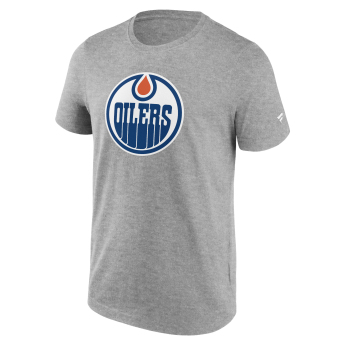 Edmonton Oilers tricou de bărbați Primary Logo Graphic Sport Gray Heather