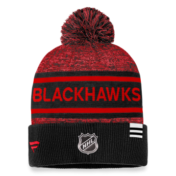 Chicago Blackhawks căciulă de iarnă Authentic Pro Rink Heathered Cuffed Pom Knit