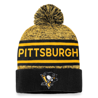 Pittsburgh Penguins căciulă de iarnă Authentic Pro Rink Heathered Cuffed Pom Knit