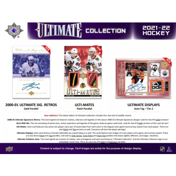 NHL cutii Cărți de hochei NHL 2021-22 Upper Deck Ultimate Hobby Box