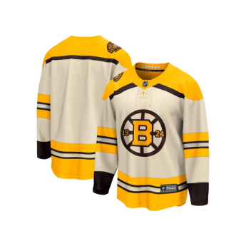 Boston Bruins tricou de hochei pentru copii Cream 100th Anniversary Replica Jersey