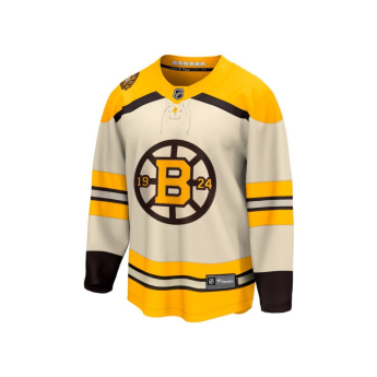 Boston Bruins tricou de hochei pentru copii Cream 100th Anniversary Replica Jersey