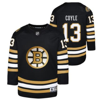 Boston Bruins tricou de hochei pentru copii Charlie Coyle 13 black 100th Anniversary Premier Breakaway Jersey
