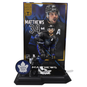 Toronto Maple Leafs figurină Auston Matthews #34 Figure SportsPicks THIRD JERSEY GOLD LABEL