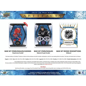 NHL cutii Cărți de hochei NHL 2023-24 Upper Deck Artifacts Hockey Hobby Box