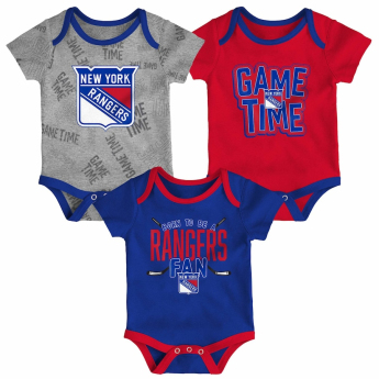 New York Rangers body de bebeluși 3-pack Game Time S/S Creeper Set - Newborn