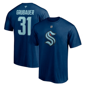 Seattle Kraken tricou de bărbați Philipp Grubauer #31 Authentic Stack Name & Number