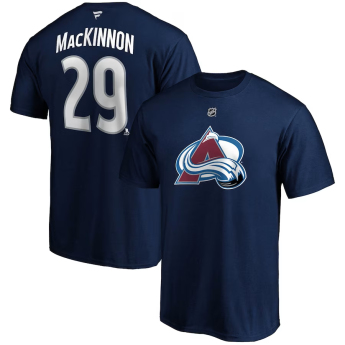Colorado Avalanche tricou de bărbați Nathan MacKinnon #29 Name & Number navy