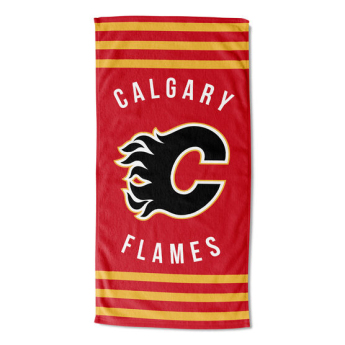 Calgary Flames prosop de plajă Striped Beach Towel