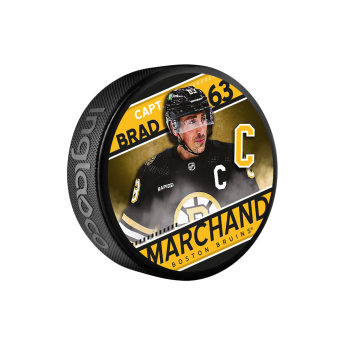 Boston Bruins puc Brad Marchand #63 Souvenir Collector Hockey Puck In Cube