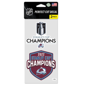 Colorado Avalanche abțibild 2022 Stanley Cup Champions 4 x 8 Perfect-Cut Decal 2-Pack