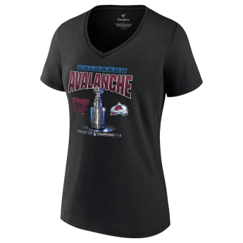 Colorado Avalanche tricou de dama 2022 Stanley Cup Champions Found A Way 3D V-Neck