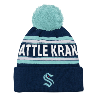 Seattle Kraken căciula de iarnă pentru copii Jacquard Cuffed Knit With Pom