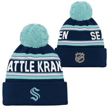 Seattle Kraken căciula de iarnă pentru copii Jacquard Cuffed Knit With Pom