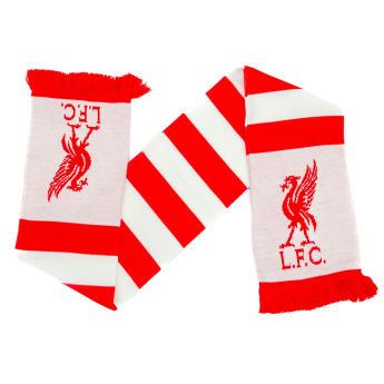 FC Liverpool eșarfă de iarnă Bar Scarf with red fringe
