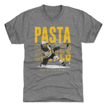 Boston Bruins tricou de bărbați David Pastrnak #88 Pasta Scores WHT 500 Level Grey
