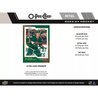NHL cutii Cărți de hochei NHL 2023-24 Upper Deck O-Pee-Chee Blaster Box
