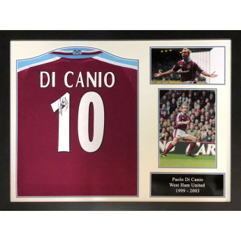 Legende tricou înrămat West Ham United FC 2000 Di Canio Signed Shirt (Framed)