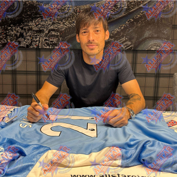 Legende tricou înrămat Manchester City FC 2020-2021 David Silva Signed Shirt (Framed)