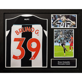 Legende tricou înrămat Newcastle United FC 2021-2022 Bruno Guimaraes Signed Shirt (Framed)