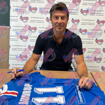 Legende tricouri de fotbal în ramă Rangers FC 2020-2021 Laudrup & Gascoigne Signed Shirts (Dual Framed)