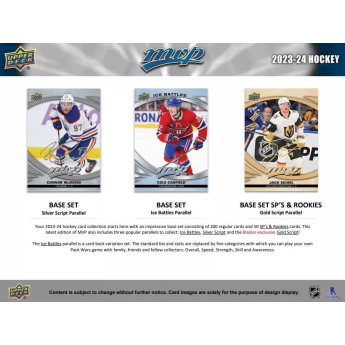 NHL cutii Cărți de hochei NHL 2023-24 Upper Deck MVP Hockey Blaster Box