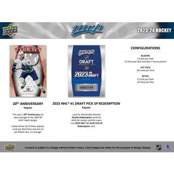 NHL cutii Cărți de hochei NHL 2023-24 Upper Deck MVP Hockey Blaster Box