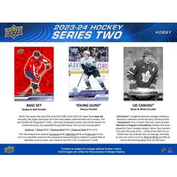 NHL cutii Cărți de hochei NHL 2023-24 Upper Deck Series 2 Tin Box