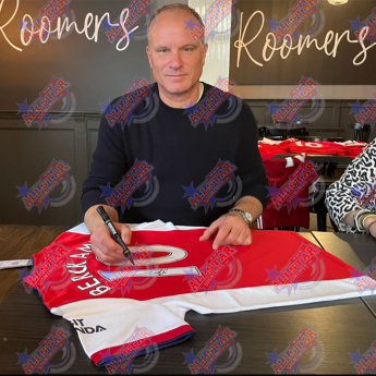 Legende tricouri de fotbal în ramă Arsenal FC 2020-2021 Bergkamp & Henry Signed Shirts (Dual Framed)