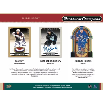 NHL cutii Cărți de hochei NHL 2022-23 Upper Deck Parkhurst Champions Hockey Hobby Box