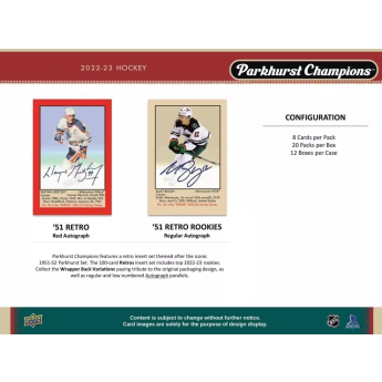 NHL cutii Cărți de hochei NHL 2022-23 Upper Deck Parkhurst Champions Hockey Hobby Box