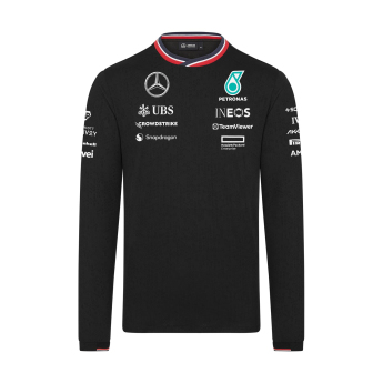 Mercedes AMG Petronas tricou de bărbați cu mânecă lungă Driver black F1 Team 2024