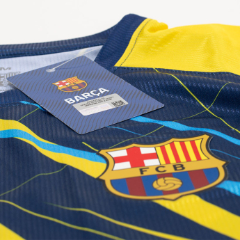 FC Barcelona tricou de fotbal pentru copii Lined yellow