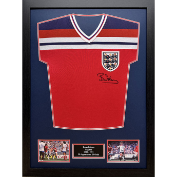 Legende tricou înrămat England FA 1982 Robson Signed Shirt (Framed)