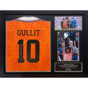 Legende tricou înrămat Netherlands 1988 Gullit Retro Signed Shirt (Framed)