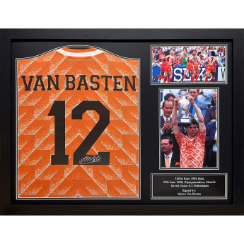 Legende tricou înrămat Netherlands1988 Van Basten Retro Signed Shirt (Framed)