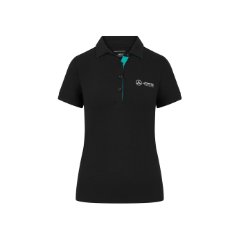 Mercedes AMG Petronas tricou polo de damă Small logo black F1 Team 2024