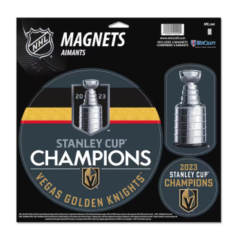 Vegas Golden Knights set de magneți 2023 Stanley Cup Champions Three-Pack Indoor/Outdoor Vinyl