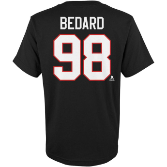 Chicago Blackhawks tricou de copii Connor Bedard #98 Player Name & Number Black