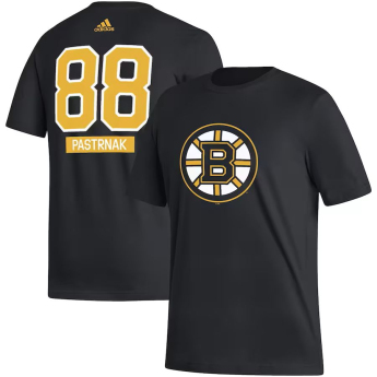 Boston Bruins tricou de bărbați #88 David Pastrňák adidas Fresh Name & Number black