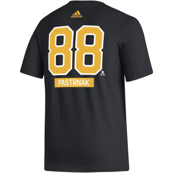 Boston Bruins tricou de bărbați #88 David Pastrňák adidas Fresh Name & Number black