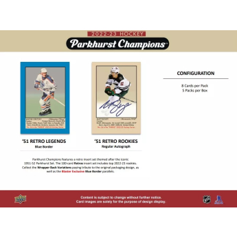 NHL cutii Cărți de hochei NHL 2022-23 Upper Deck Parkhurst Champions Blaster Box