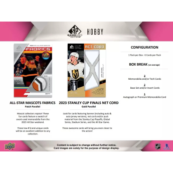 NHL cutii Cărți de hochei NHL 2023-24 Upper Deck SP Game Used Hobby Box