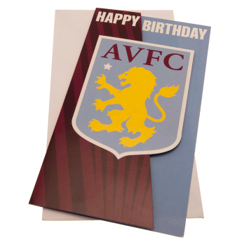 Aston Villa urări pentru ziua de naștere Crest Birthday Card