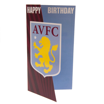 Aston Villa urări pentru ziua de naștere Crest Birthday Card