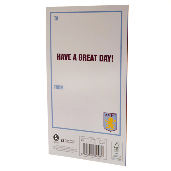 Aston Villa urări pentru ziua de naștere Crest Birthday Card