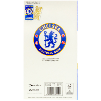 FC Chelsea felicitare cu abțibilduri, urare La mulți ani Personalised Birthday Card