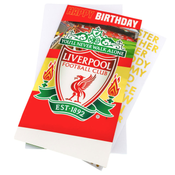 FC Liverpool felicitare cu abțibilduri, urare La mulți ani Personalised Birthday Card